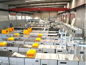 Pultrusion machine assembly in the equipment workshop